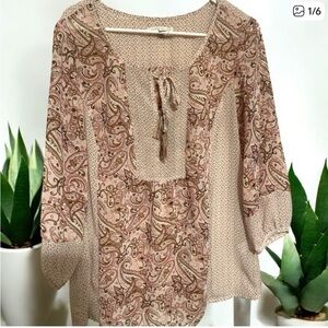 Westport Cream and Pink Paisley Blouse